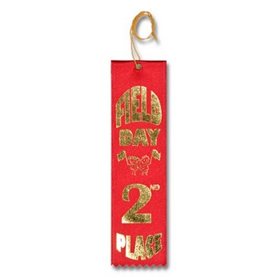 2"x8" 2nd Place Stock Field Day Carded Event Ribbon