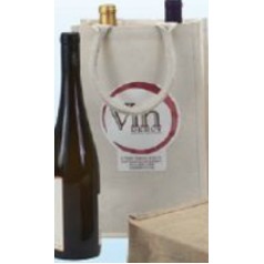 Jute Wine Bag w/ Screen Print Imprint (4 1/4"x2 1/2"x10")