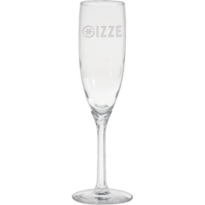 6 Oz. Domaine Clear Stem Flute Glass - Etched