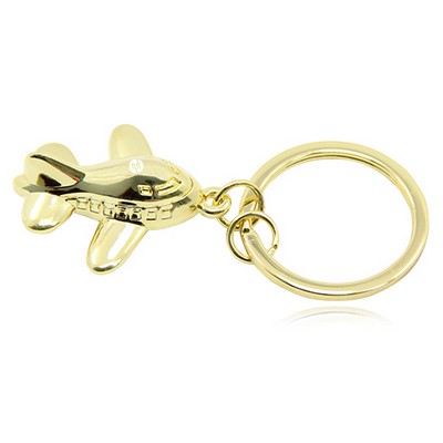 Aircraft Shaped Metal Keychain