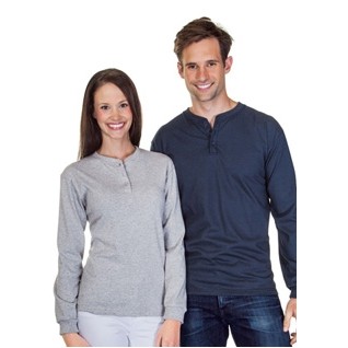 Henley Cotton Long Sleeve T-Shirt (Union Made)