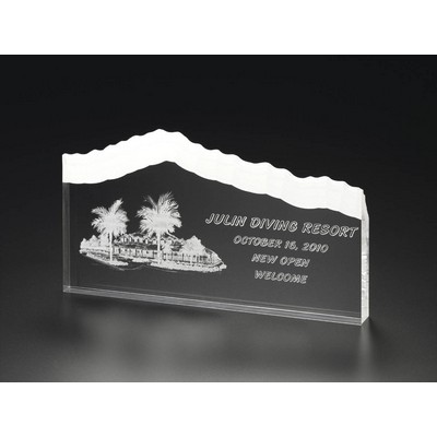 6" Frost Wavy Rectangle Award