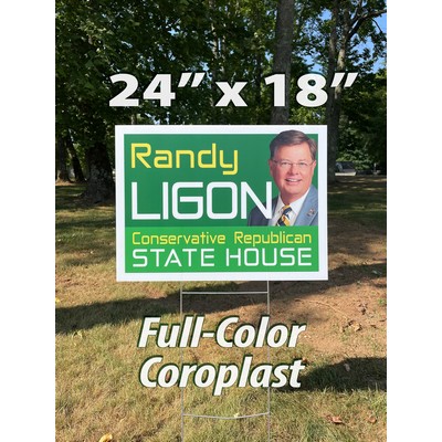 24" X 18" Corrugated Plastic Yard Signs, FULL COLOR / 2 SIDED