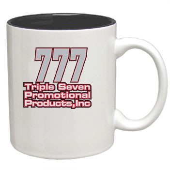 11 Oz. Two Tone C-Handle Mug (White/ Black)