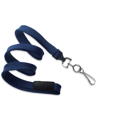 3/8" Breakaway Blank Lanyard w/Swivel Hook (Navy Blue)