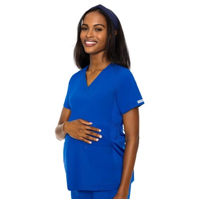 Med Couture Activate Women's V-Neck Side Knit Maternity Scrub Top