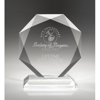 Octagon Crystal Diamond Trophy