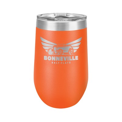 16 Oz. Orange Polar Camel Stemless Tumbler