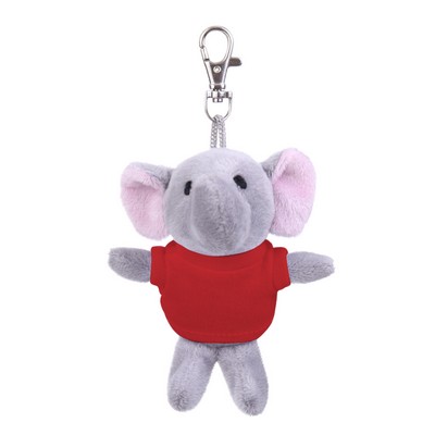 Soft Plush Elephant Keychain with Tee