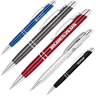 Aluminum click action ballpoint pen