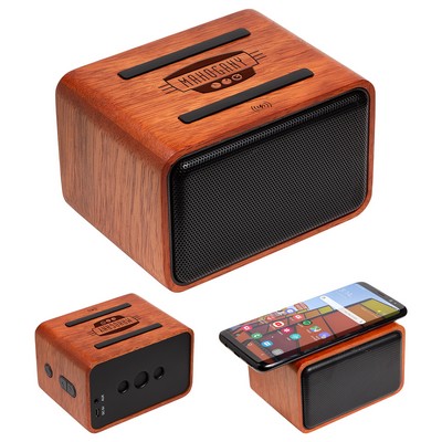 Mahogany Wireless Speaker with Wireless Charger