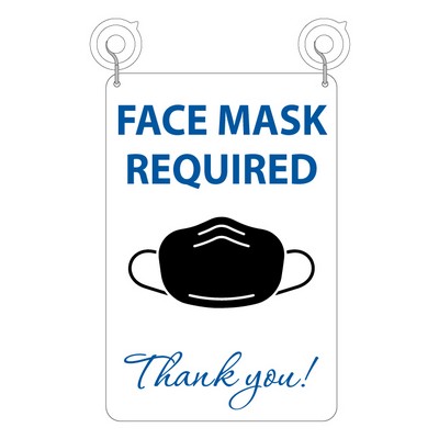 Mask Required Sign w/Suction Cups