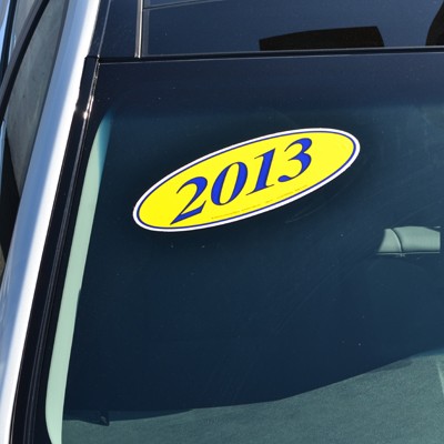 Blue & Yellow Year Model Oval Decals (Set of 12)