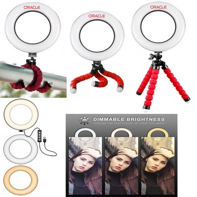 Kidder 6" Ring Light with Tripod Stand (Red)