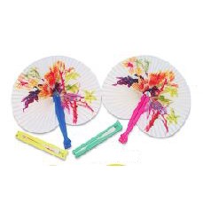 10" Plastic Handle Folding Fan