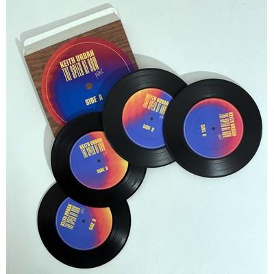 1-Sided Mini Record Coasters - Sets of 4 - Custom Paperboard Box