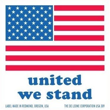 United We Stand Labels - 2" x 2"