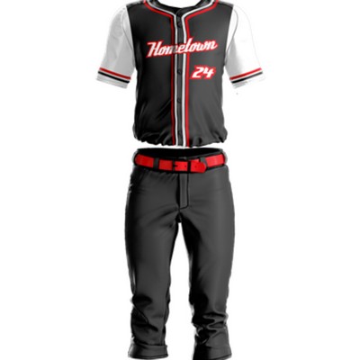 Youth Sublimated Elite Full Buttoned Down Baseball Uniform