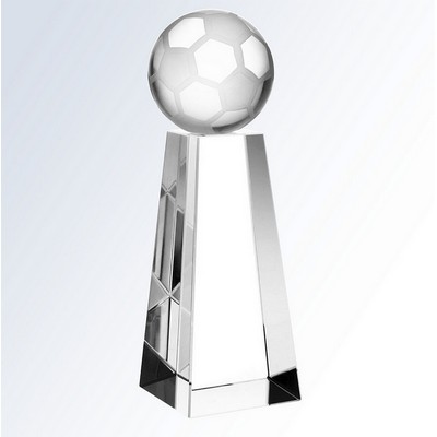 Crystal Championship Soccer Trophy, Medium (2-3/8"x7")