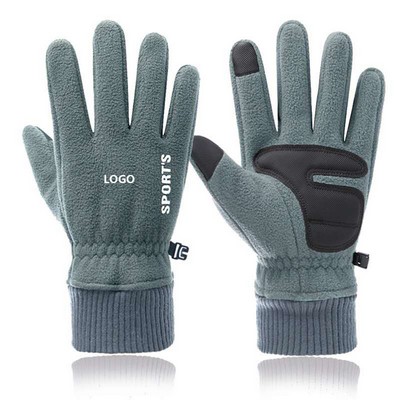 Winter Lined Fleece Text Gloves