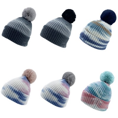 Tie-Dye Gradient Knit Beanie