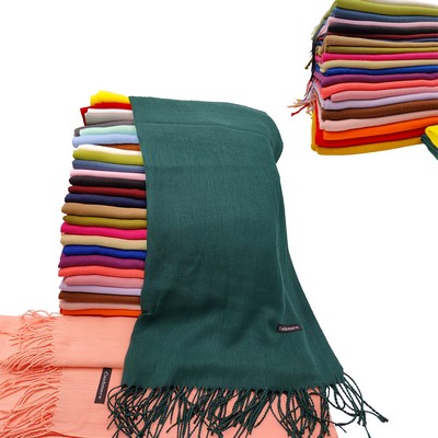 Cashmere Pashmina Woven Scarf With Fringes