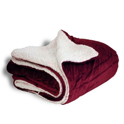 Micro Mink Shepra Blanket Burgundy (50" X 60")