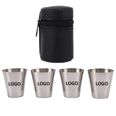 4 Pieces Stainless Steel Wine Cups Set