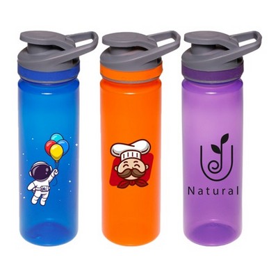 22 Oz. Sports Bottle w/Flip Top & Screw On Cap