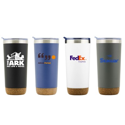 Marin 22 Oz. Double Wall SS VI Tumbler w/Cork Bottom (Gray)