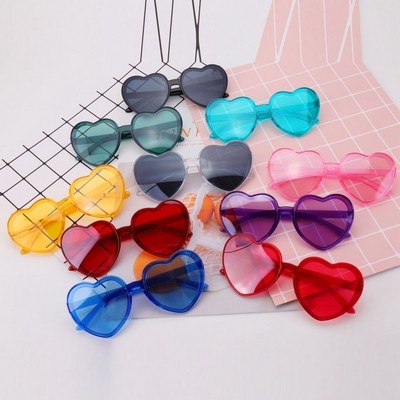 Heart Shape Plastic Frame Sunglasses