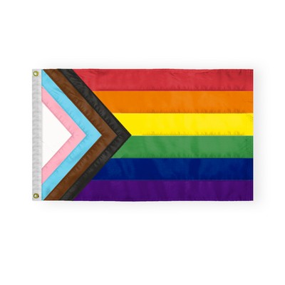 3 ' x 5 ' 1ply Nylon Progressive Pride Deluxe Flag