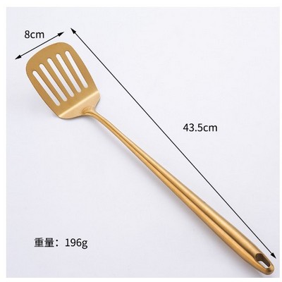 Gold Stainless Steel Spatula Heavy Duty Metal Spatula Frying Spatula