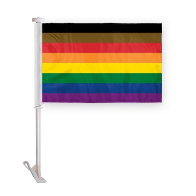 10.5" x 15" wPoly People of color Pride Premium Car Flag