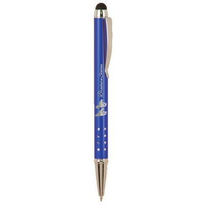 Stylus Blue with Silver Trim Aluminum Barrel Pen