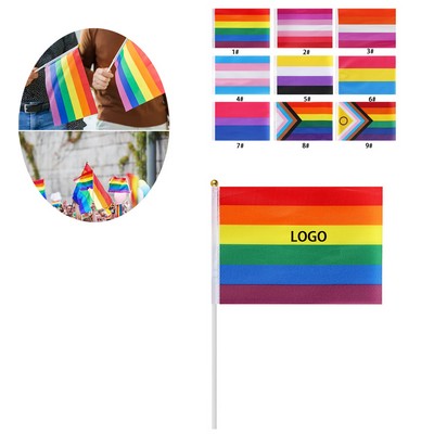 Rainbow Pride Stick Flag