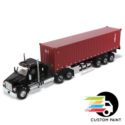 1:50 Kenworth T880 SFFA Day Cab w/40" Sleeper & Skelatal Trailer w/40' Dry Goods Sea Container