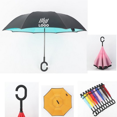 Reverse Umbrella With C-Shaped Handle