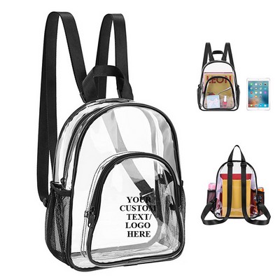 Clear Pvc W/ Mesh Pocket Backpack