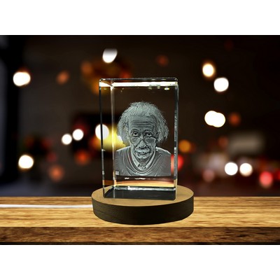 Einstein Art | 3d Engraved Crystal Keepsake | Gift For A Scientist | Decor| Collectible | Souvenir