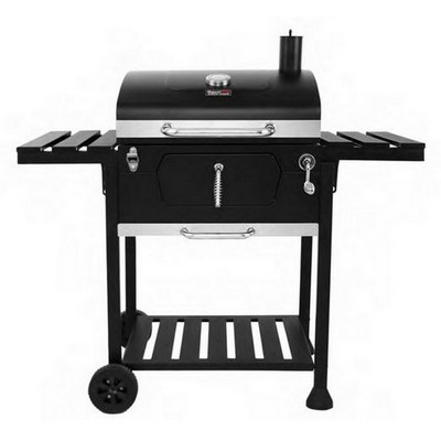 Keg Products 24" Charcoal Grill w/Foldable Side Tables & Front Charcoal Access Door