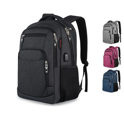 Multi-function Laptop Bag Travel School Backpack With USB Charging