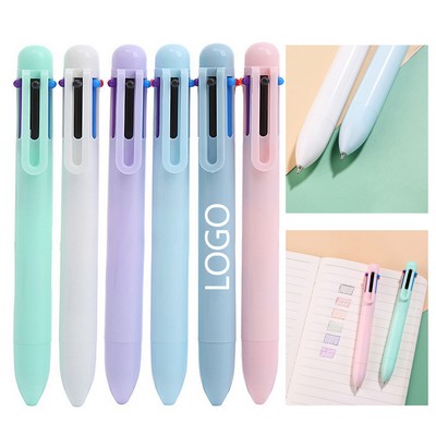 6 In 1 Multi-Color Retractable Macaron Ballpoint Pen