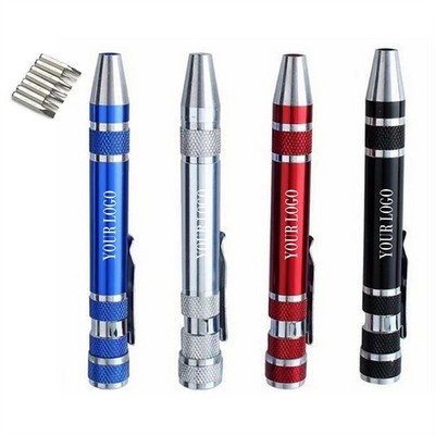 8-In-1 Aluminum Screwdriver Set MOQ 100pcs