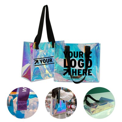 Clear Iridescent Tote Holographic