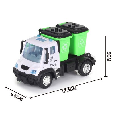 1:64 Mini Car Pull Back Trash Can Sanitation Truck