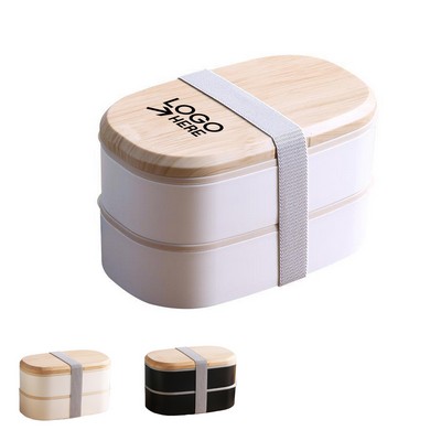 Double Decker Lunch Box With Tableware Set