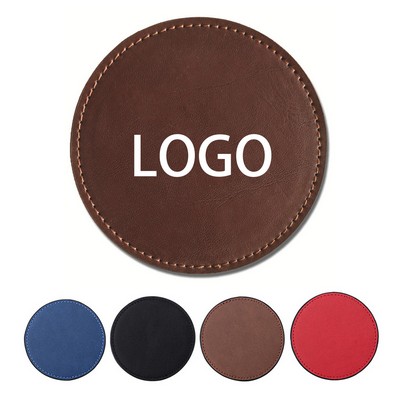 Round PU Leather Coaster