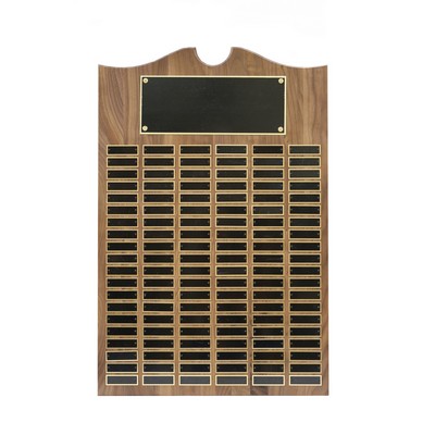 Roster Series American Walnut Plaque w/ 120 Individual Black Brass Plates (20"x30")