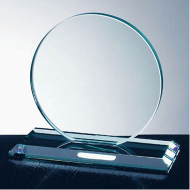 Circle W/ Slant Edge Base Award (Small)